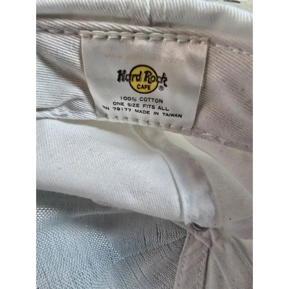 Hard Rock Cafe Paris Vintage White Snapback Hat Rock de Triomphe‎ 90s Cap